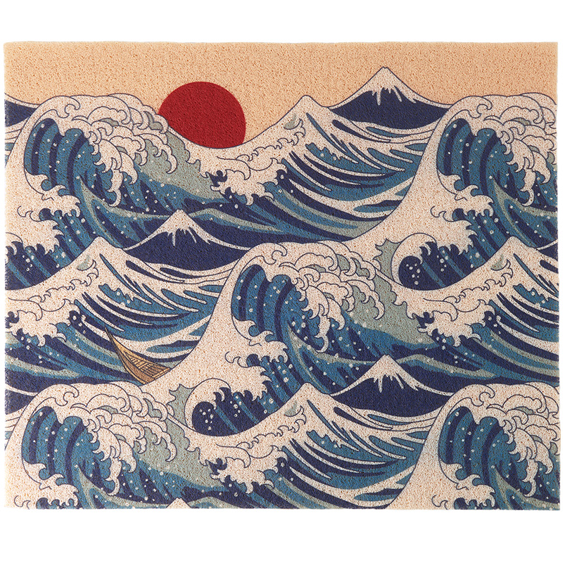 神奈川冲浪 进门日式可裁剪地毯家用玄关入户门口防滑大面积地垫