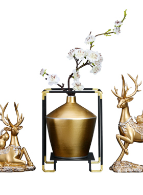 招财鹿玄关摆件家居饰品客厅装饰电视柜酒柜摆设软装创意工艺品