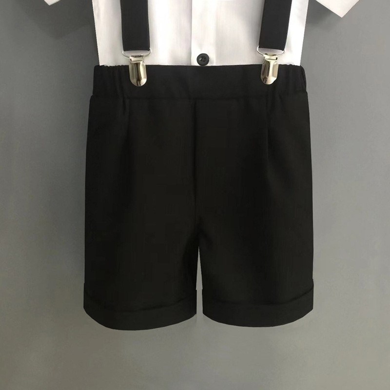 男童英伦风礼服夏季儿童六一演出服装小主持人背带裤套装帅气西装