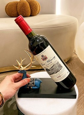 麋鹿红酒架装饰品客厅轻奢餐边柜酒托酒柜乔迁新居礼品桌面摆件