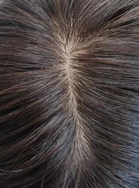 顺心假发递针刘海款娣针刘海真发补发假发补头顶遮白发无痕假发片