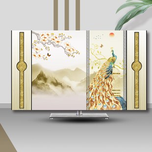 饰电视遮盖防尘套保护罩 新款 电视机罩套防尘布家用55寸台式 中式 装