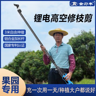 电动高枝剪刀园林果树锂电伸缩专业剪刀充电式抹牙打尖修枝机神器