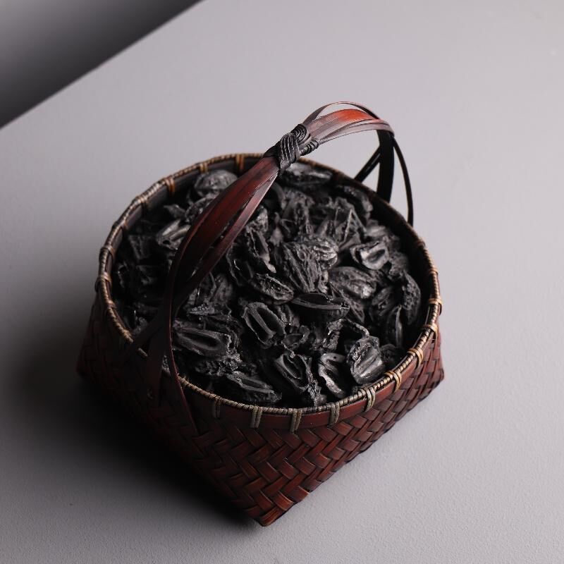 七月七竹编碳篓茶室木炭收纳篮手工碳筐围炉煮茶核桃碳置物篮炭钵