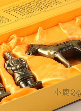 国潮装饰品锌合金属兵马俑工艺品秦朝战马车模型霸气秦始皇帝摆件