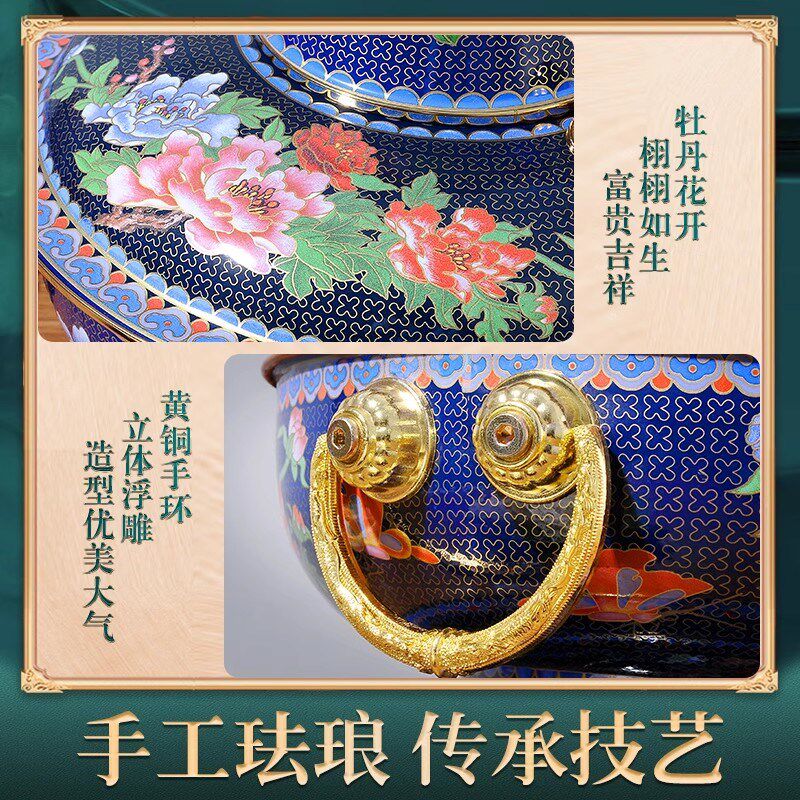 景泰蓝火锅电碳铜火锅两用铜锅老式锅插电木炭家用火锅炉紫铜纯铜