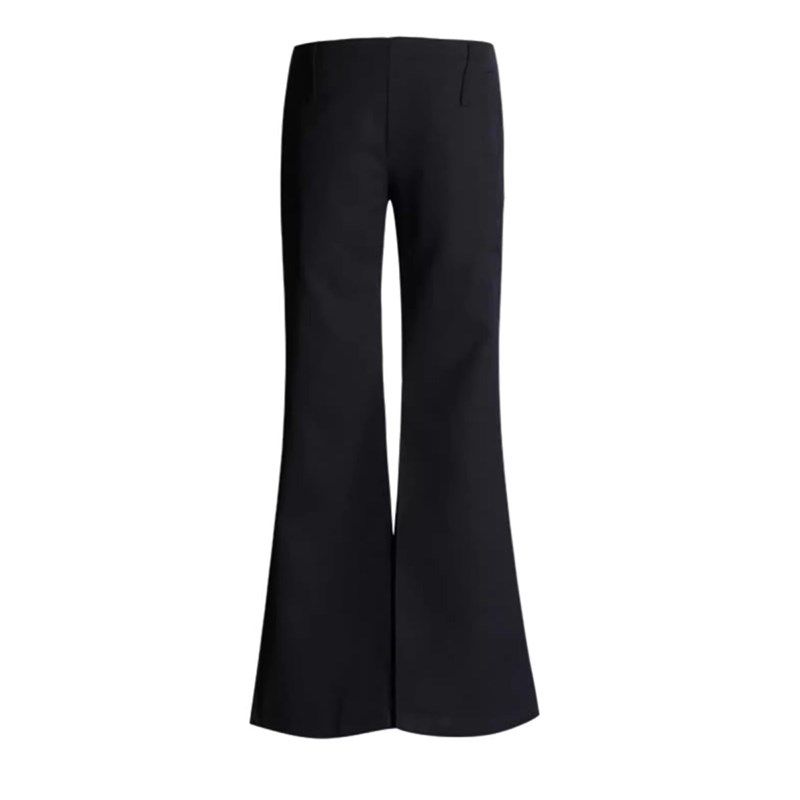 梨形身材穿搭大码高级感黑色微喇休闲裤女低腰mm显瘦阔腿西装长裤