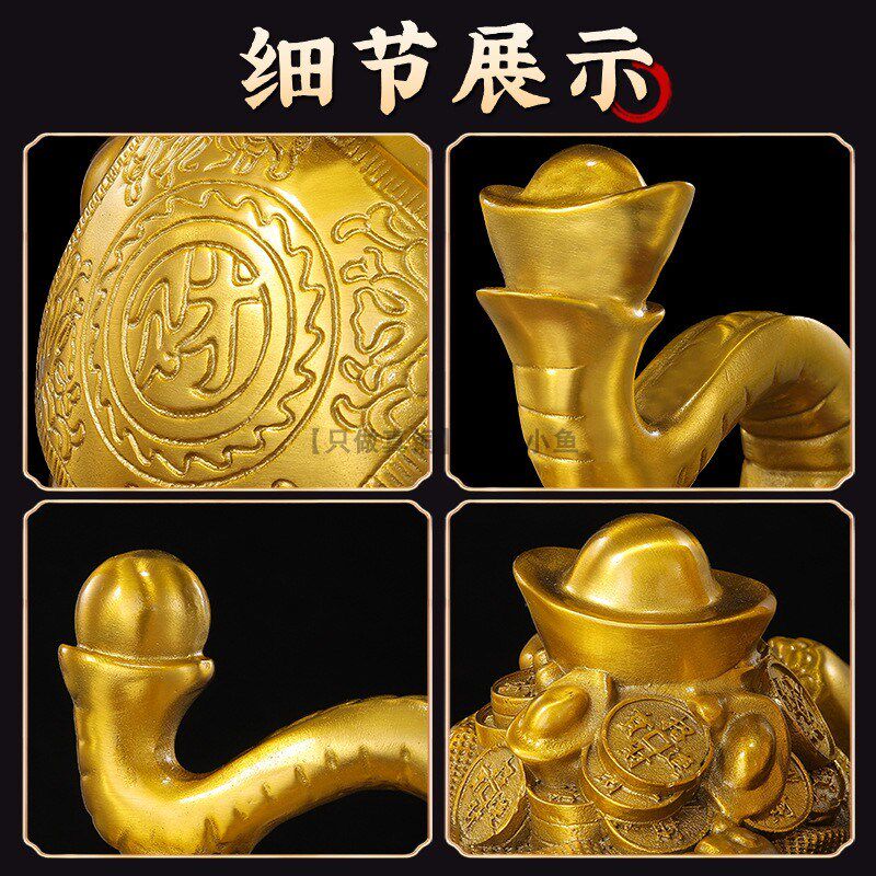 黄铜大象摆件一对财福对象大号小号纯铜钱袋葫芦大象开业送人礼物