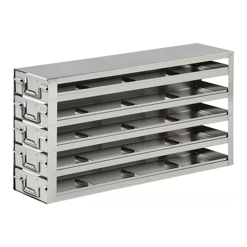 实验室超低温不锈钢冰箱架上取冻存盒专用304液氮冷冻盒存放抽屉