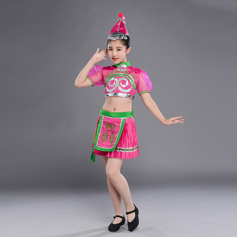 小荷风采嘟嘟切舞蹈服儿童演出服少儿苗族彝族壮族服装民族服装