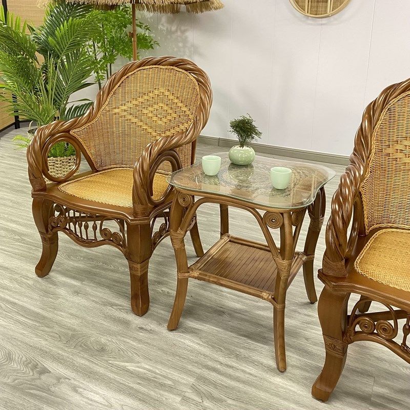 大方头太师椅藤编藤椅休闲椅阳台套装客厅三件套休闲桌椅老人椅,住宅家具,阳台椅,淘宝优惠券,粉丝福利购,淘宝优惠卷