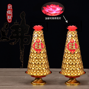 宝供奉糖塔聚福旺寺庙家居佛前供品拜拜巧克力塔供佛莲花糖塔 金元