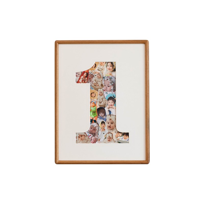 宝宝1周岁纪念实木相框挂墙洗照片打印儿童创意成长礼物装裱画diy