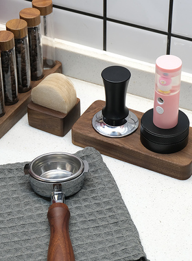 咖啡机手柄专用圆形粉碗滤纸515358mm二次分水摩卡壶滤纸收纳底座