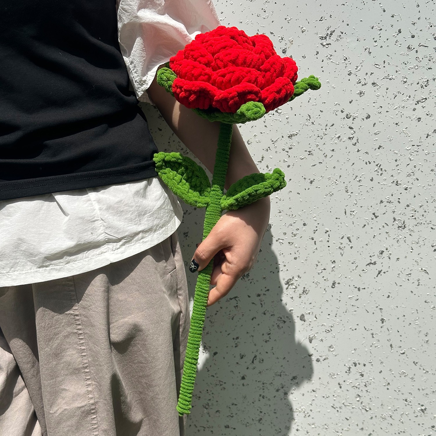 成品巨型冰条玫瑰花仿真针织毛线花束送老婆女朋友七夕情人节礼物