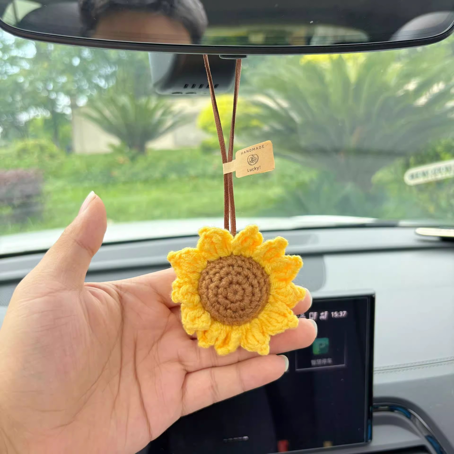 原创毛绒玫瑰花挂件汽车挂件