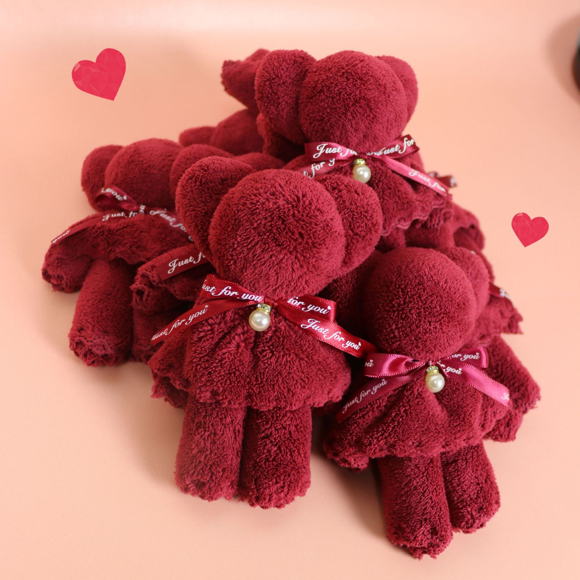 小熊造型毛巾店庆七夕节日礼品