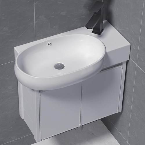 小户型防水太空铝挂墙式陶瓷洗手盆柜卫生间防水洗脸盆挂盆洗漱池