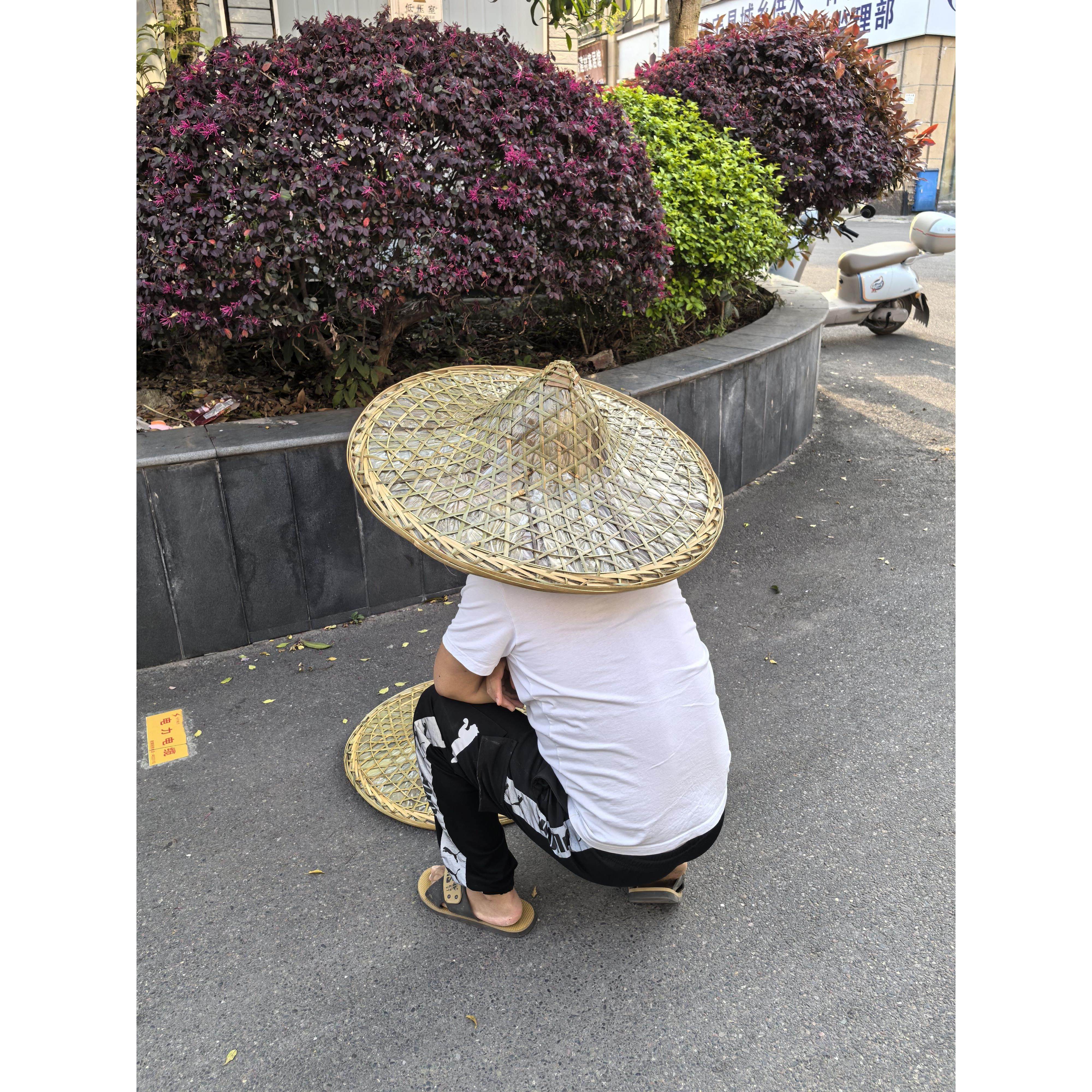 四川防雨防晒大斗笠竹编帽斗笠古风侠客老式防晒竹编草帽竹帽斗笠