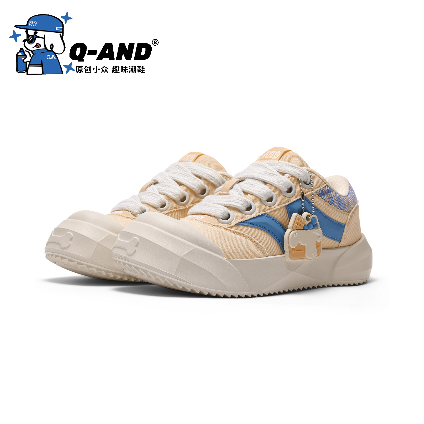 奇安达大头板鞋女秋冬新款潮流百搭帆布鞋原创设计学生厚度休闲鞋