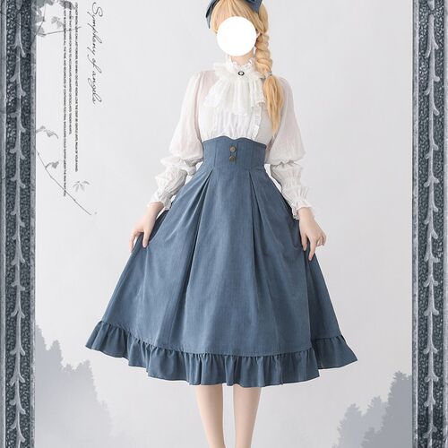 【薄雾森林】森林衣k橱春秋CLA优雅复古典鱼骨半裙马甲衬衣lolita