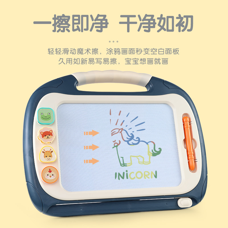 儿童画板家用可擦消除的幼t儿磁性写字板宝宝画画神器涂色2岁1涂