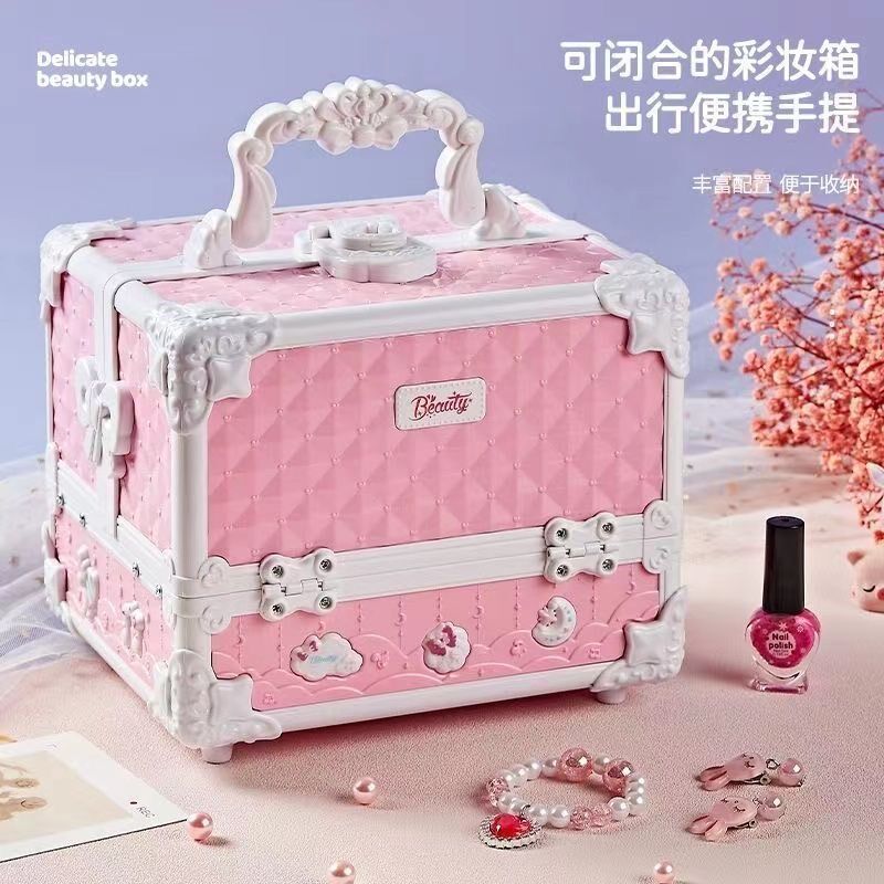 儿童女孩化妆品套装无毒女童化妆玩具指甲油小公主彩妆.盒生日礼