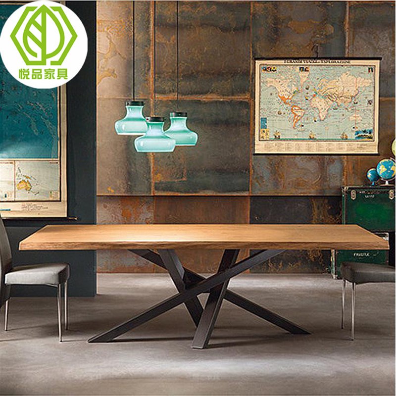 现代简约实木办公桌 工作室创意设计师电脑桌 家用书房异形写字台