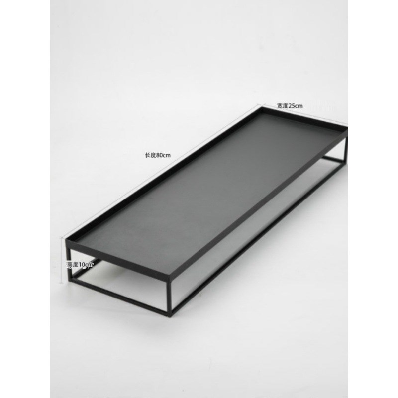 枯山水实木铁艺沙盘   微景观底座盘  山石枯木摆件底座 茶具底盘