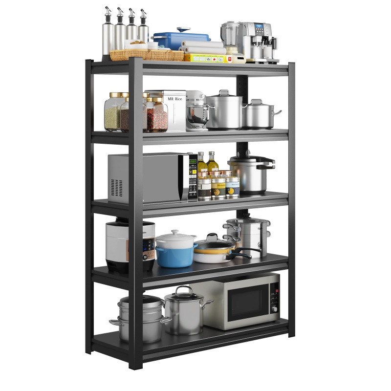 可移动厨房置物架落地多层收纳架微波炉烤箱储物架带轮家用铁架子