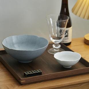 简约雅致 以山河 日式 花瓣小汤碗陶瓷米饭碗新中式 餐具葵口小碗
