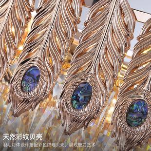 輕奢水晶吊燈客廳燈現(xiàn)代簡約大氣主燈臥室羽毛水晶燈圓環(huán)燈具直銷