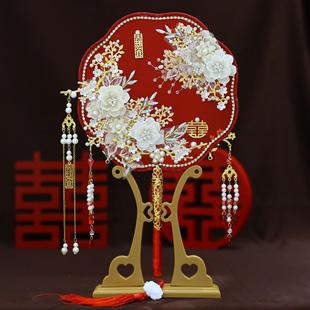 團(tuán)扇結(jié)婚新娘秀禾服手工婚扇中式 新品 喜扇成品團(tuán)扇9125
