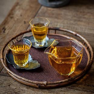 茶海透明公杯日式 耐熱玻璃六角公道杯茶漏套裝 分茶器加厚大號(hào)