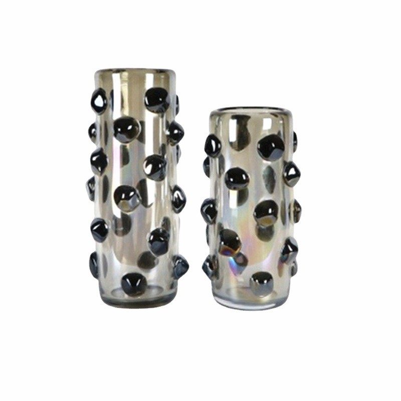 现代简约灰色蓝色黑点玻璃花器花瓶摆件样板房售楼处软装饰品,鲜花速递/花卉仿真/绿植园艺,其它园艺用品,淘宝优惠券,粉丝福利购,淘宝优惠卷