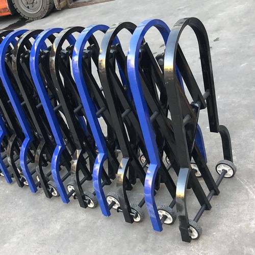 优惠不锈钢烤漆伸缩推拉护栏临时施工隔离围栏手推折叠路伸缩路障