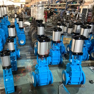 Z644TC DN100气动耐磨双闸板阀排渣卸灰进料卸料陶瓷闸阀 10C