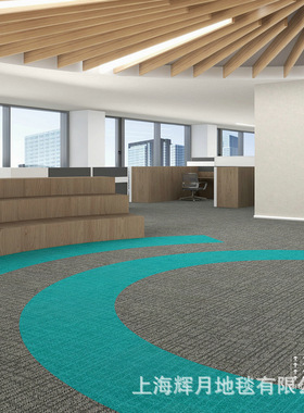 高嘉商用写字楼办公室地毯尼龙PVC阻燃B1拼块书房走道会议室 CNN