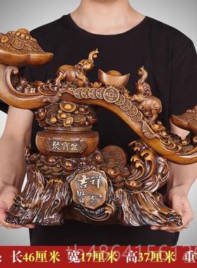 正品吉祥如意摆件聚宝盆招财象摆设乔迁新房家居装饰公司店铺开业