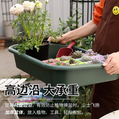 园艺工具种植收纳移植多功能托盘花盆垫换土操作盘猫砂盆TEMU跨境