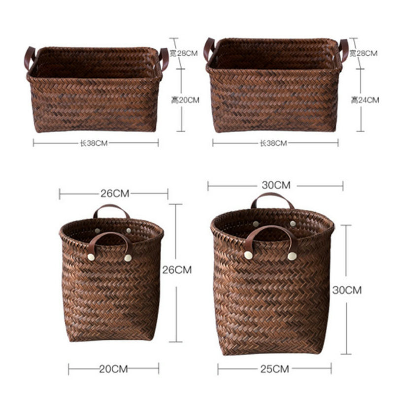 仿藤编织收纳筐户外郊游野餐藤筐手工编织手提脏衣篮藤编篮子