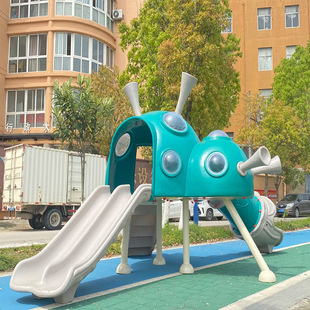 户外太阳能基站系列塑料滑梯儿童攀爬钻洞太空模型幼儿园游乐设施