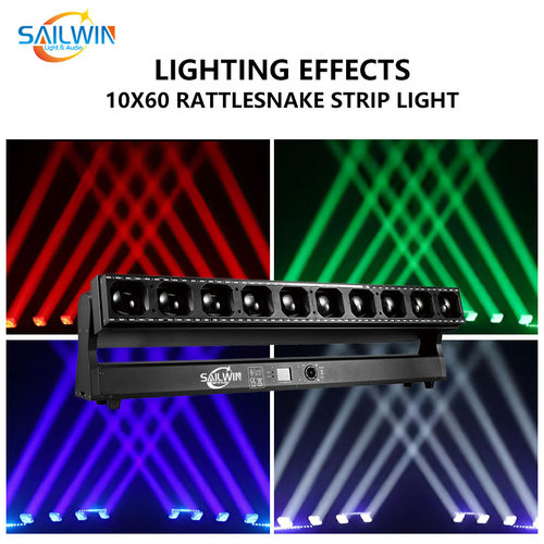 10*60W Zoom LED wall washer bar moving head light RGBW 4in1