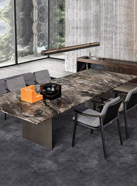 高档简约意式Linha Dining奢石餐桌极简长方形现代轻奢设计师桌子