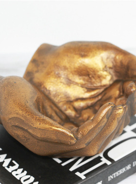 客厅美式乡村家居饰品店搭配道具铁艺手掌样板房软装摆件创意手工