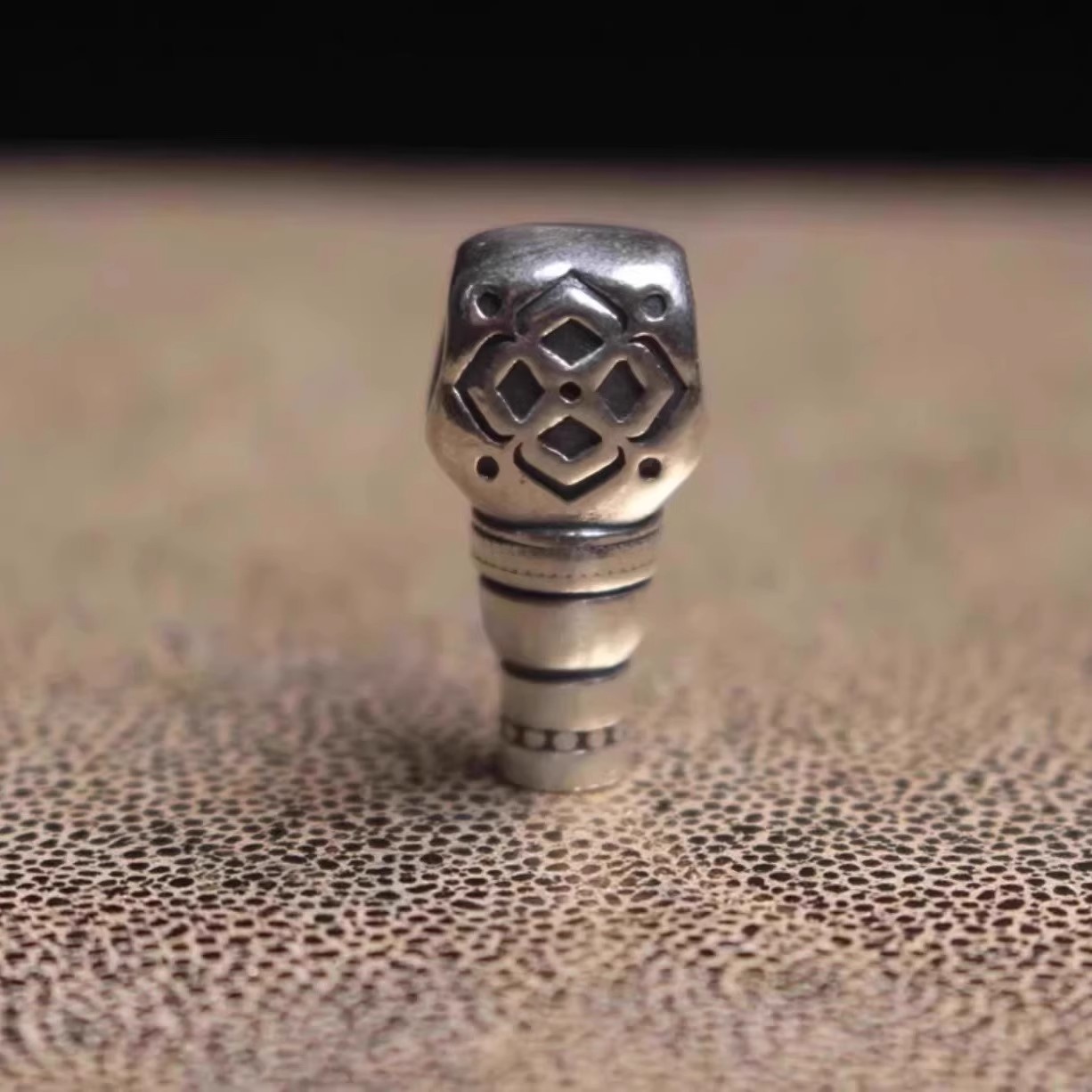 S925纯银格桑花三通藏式文玩配饰diy星月小金刚百香籽108手串配珠