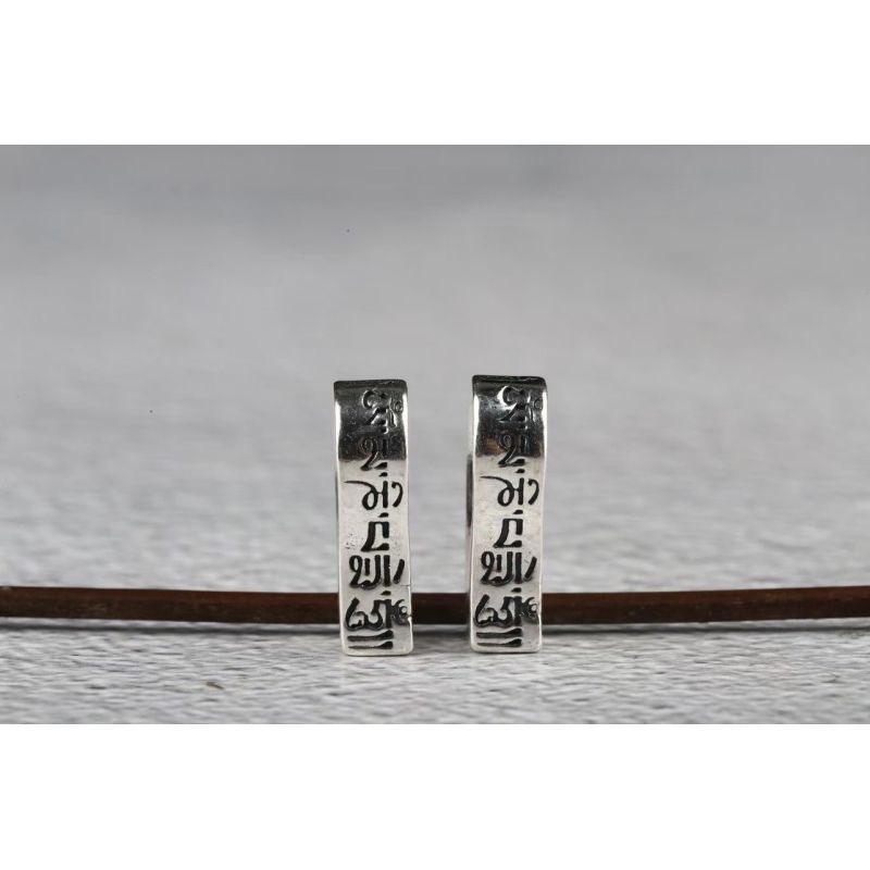 925银六字真言卡子小夹子计数器复古做旧素款挂件小众文玩配饰diy