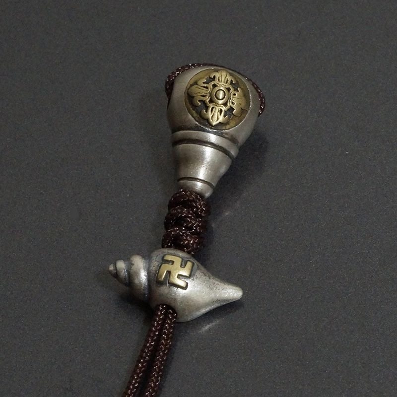 海螺背云金刚杵佛头三通藏式文玩配件diy佛珠念珠线束饰品