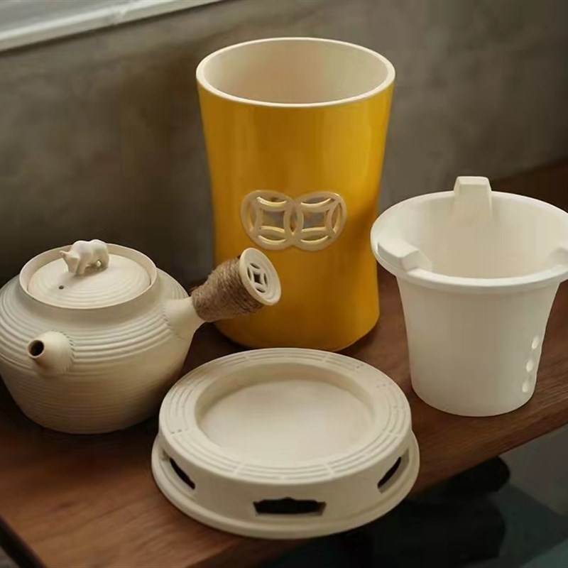 茶具套装顽炉斋便携户外砂铫白泥煮茶壶炉碳炉小火炉风炉工夫茶具
