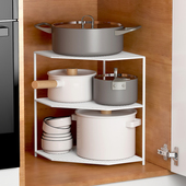 锅具收纳架厨房转角置物架柜子下水槽多层锅架橱柜放锅分层架子